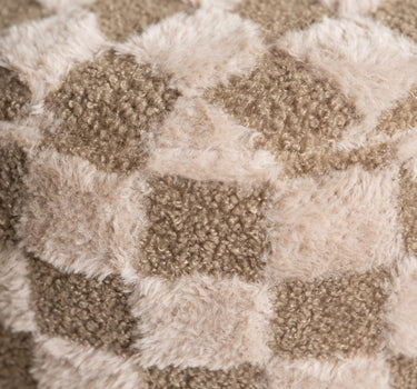 Pouf Checker Beige/Brown - Things I Like Things I Love