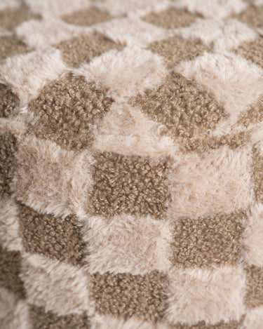 Pouf Checker Beige/Brown - Things I Like Things I Love