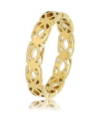 Ring Gold Crossed Flowers - Things I Like Things I Love