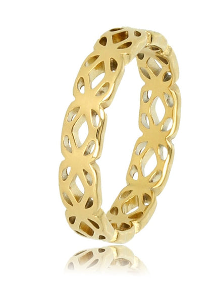 Ring Gold Crossed Flowers - Things I Like Things I Love