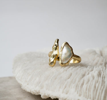 Ring Noah Pearl Gold One Size - Things I Like Things I Love