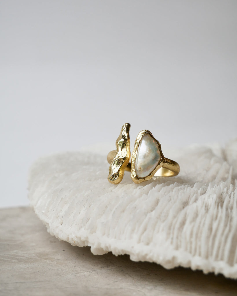 Ring Noah Pearl Gold One Size - Things I Like Things I Love