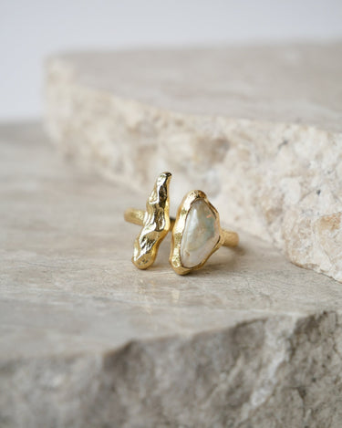 Ring Noah Pearl Gold One Size - Things I Like Things I Love