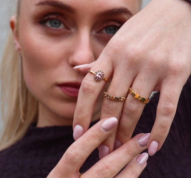 Ring Oval Rhodolite Gold - Things I Like Things I Love