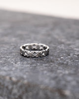 Ring Silber Gekreuzt Blumen