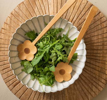 Salad Servers Bamboo Flower - Things I Like Things I Love