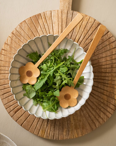 Salad Servers Bamboo Flower - Things I Like Things I Love