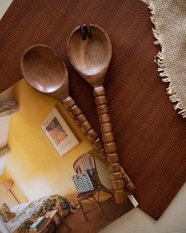 Salad Servers Carved Handles - Things I Like Things I Love