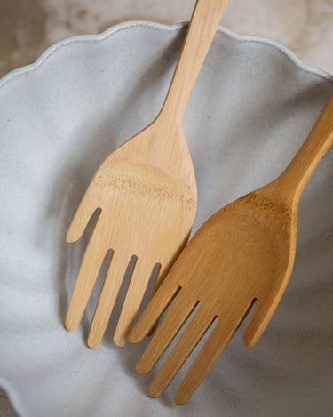 Salad Servers Hands Bamboo - Things I Like Things I Love