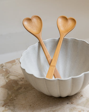 Salad Servers Heart Bamboo - Things I Like Things I Love