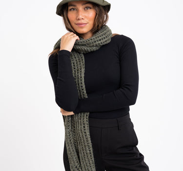 Scarf Knitted Khaki Melange - Things I Like Things I Love