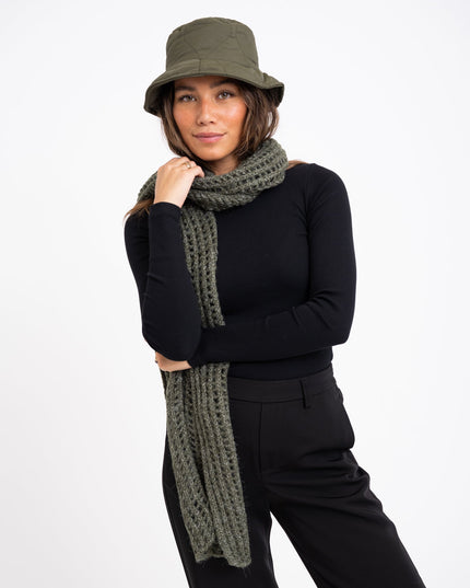 Scarf Knitted Khaki Melange - Things I Like Things I Love