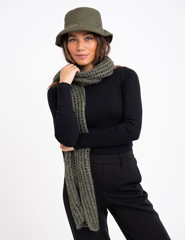 Scarf Knitted Khaki Melange - Things I Like Things I Love