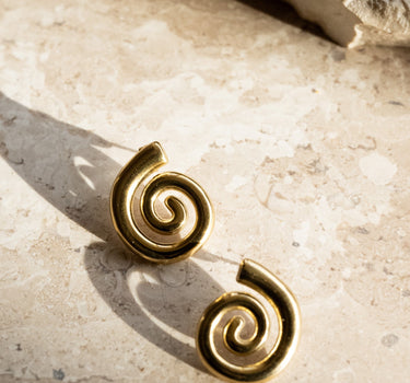 SET OF 2 - Single Hoop Goldplated Chunky Spiral - Things I Like Things I Love