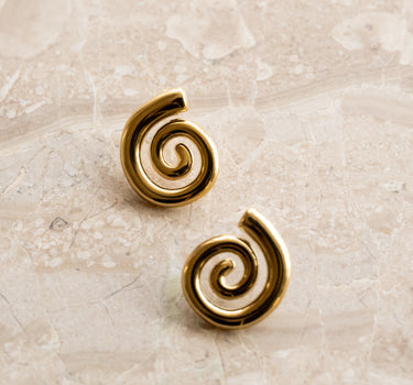 SET OF 2 - Single Hoop Goldplated Chunky Spiral - Things I Like Things I Love