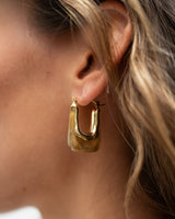 SET OF 2 - Statement Earrings Ayla Brown Gold