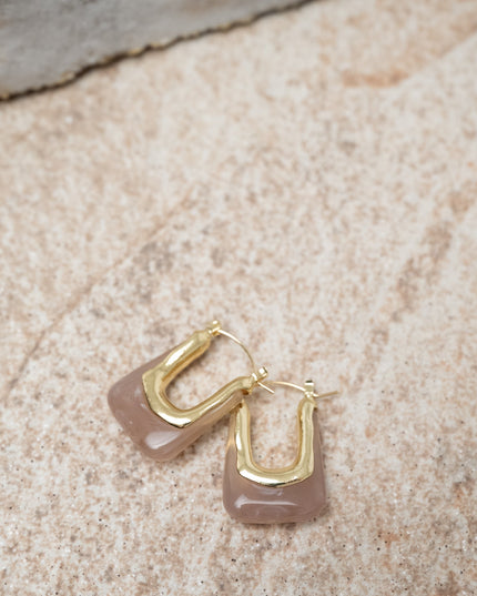 SET OF 2 - Statement Earrings Ayla Rose Gold - Things I Like Things I Love