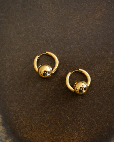 SET OF 2 - Statement Earrings Ball Gold - Things I Like Things I Love