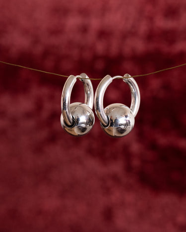 SET OF 2 - Statement Earrings Ball Silver - Things I Like Things I Love