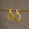 SET OF 2 - Statement Earrings Bold Organic Gold Olive - Things I Like Things I Love