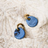 SET OF 2 - Statement Earrings Drop Blue Gold - Things I Like Things I Love