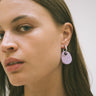 SET OF 2 - Statement Earrings Drop Lilac Silver - Things I Like Things I Love