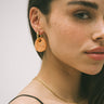 SET OF 2 - Statement Earrings Drop Orange Gold - Things I Like Things I Love