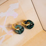 SET OF 2 - Statement Earrings Penta Graphy Green Gold - Things I Like Things I Love