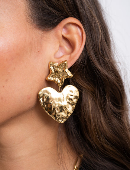 SET OF 2 - Statement Hoops Hammered Heart - Things I Like Things I Love