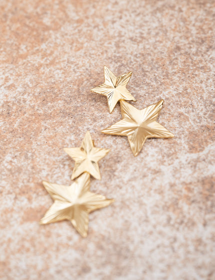 SET OF 2 - Statement Hoops Stunning Star Gold - Things I Like Things I Love