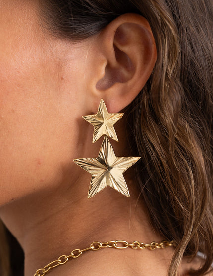 SET OF 2 - Statement Hoops Stunning Star Gold - Things I Like Things I Love