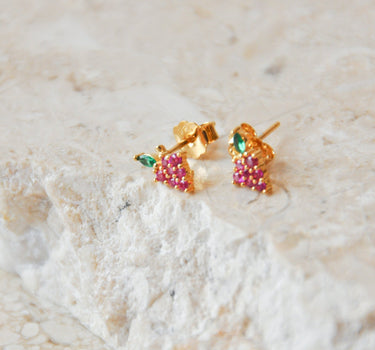 SET OF 2 - Stud Grape Zircon Gold - Things I Like Things I Love