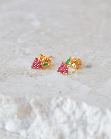 SET OF 2 - Stud Grape Zircon Gold - Things I Like Things I Love