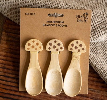 SET OF 3 - Mushroom Bamboo Spoons - Things I Like Things I Love