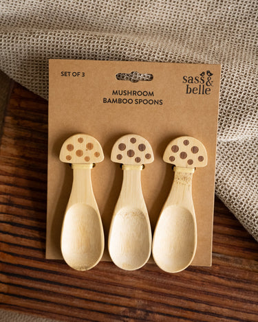 SET OF 3 - Mushroom Bamboo Spoons - Things I Like Things I Love