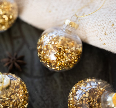 SET OF 4 - XMAS Ball Gold - Things I Like Things I Love