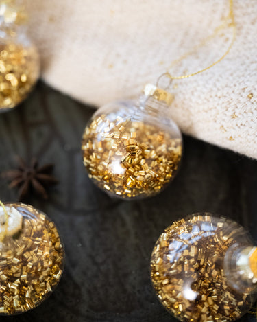 SET OF 4 - XMAS Ball Gold - Things I Like Things I Love