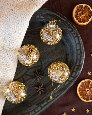 SET OF 4 - XMAS Ball Gold - Things I Like Things I Love