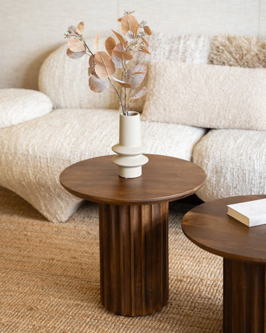 Side Table Fluted Brown - Things I Like Things I Love