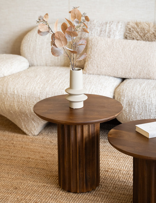 Side Table Fluted Brown - Things I Like Things I Love