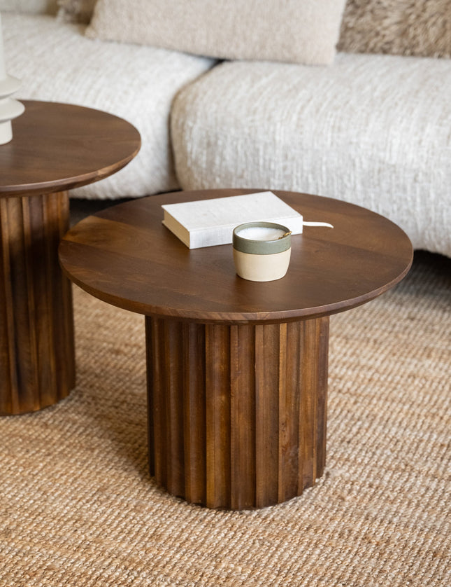 Side Table Fluted Brown - Things I Like Things I Love