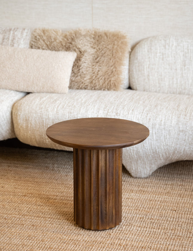 Side Table Fluted Brown - Things I Like Things I Love