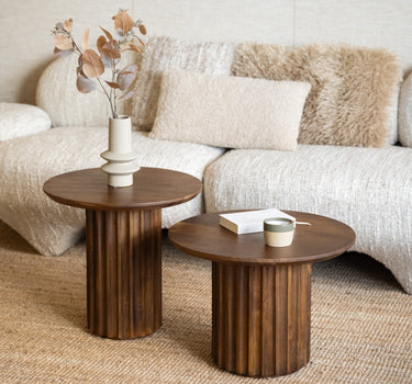 Side Table Fluted Brown - Things I Like Things I Love