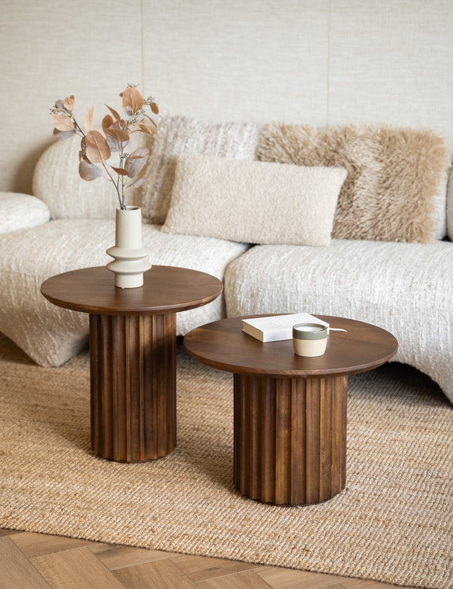 Side Table Fluted Brown - Things I Like Things I Love