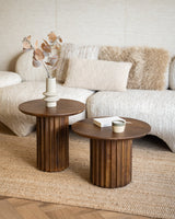 Side Table Fluted Brown