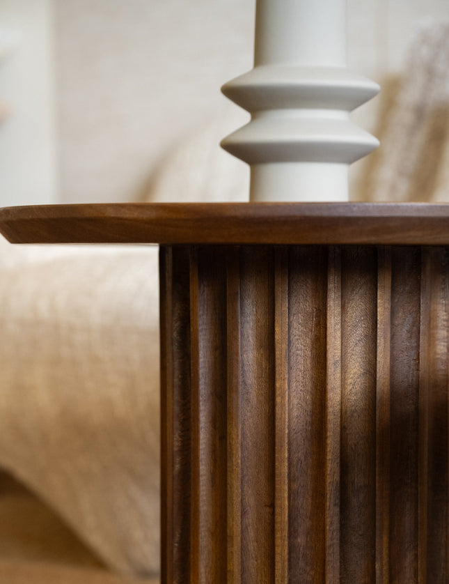 Side Table Fluted Brown - Things I Like Things I Love