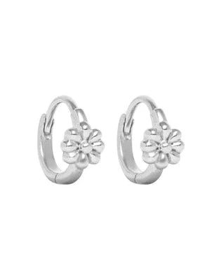 Silver Earrings Tiny Flower Click - Things I Like Things I Love