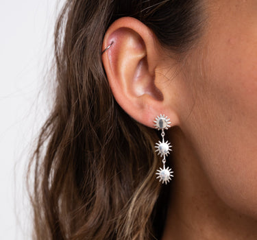 Silver Sun Earring Long - Things I Like Things I Love