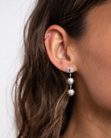 Silver Sun Earring Long