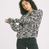 Simone Space Dye Crew Neck Black Stripes - Things I Like Things I Love